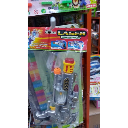 tembakan mainan laser gun nyala + sound kantong
