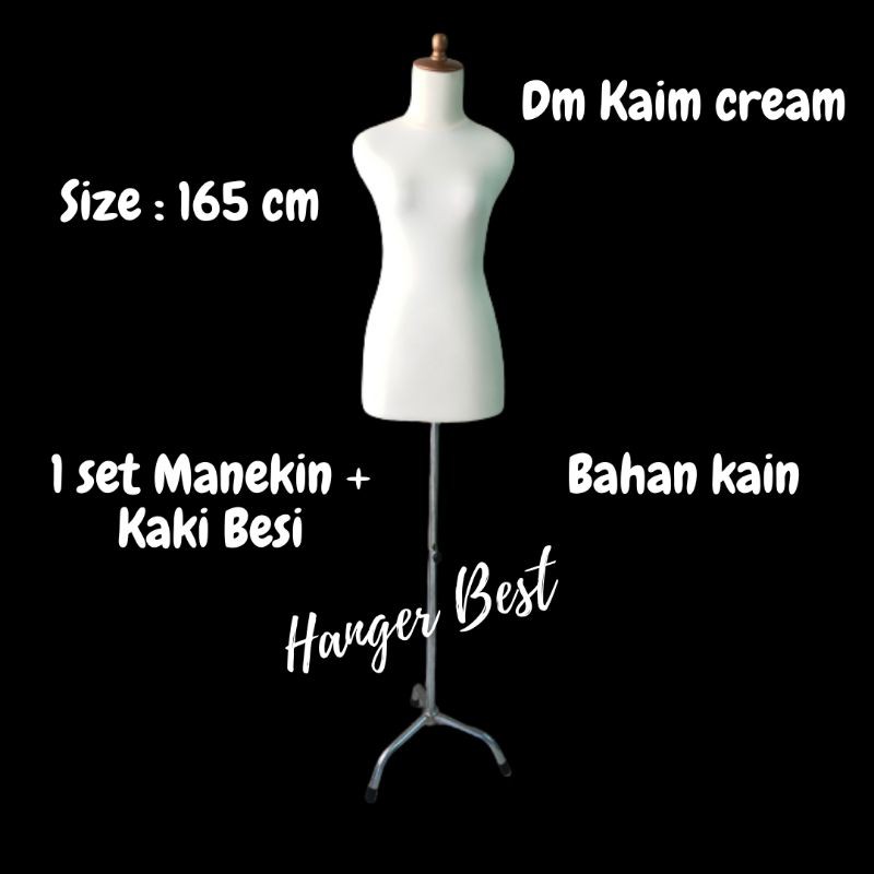 Paket Manekin Bodi Cewek DM Kain cream + Shock + Kaki Besi