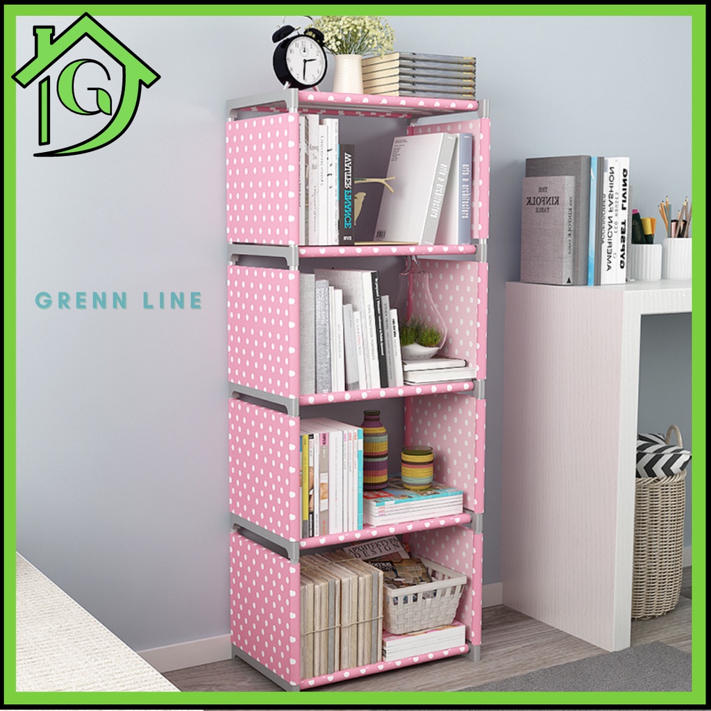 Rak Buku Portable Rak Sepatu Sandal 5 Susun Tempat Penyimpanan Majalah Dokumen Alat Tulis Rak Buku P