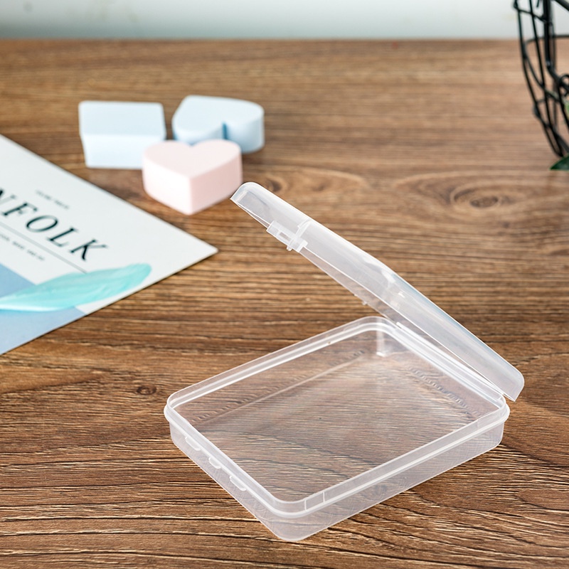 Kosmetik Perhiasan Earplug Alat Tulis Kantor Aneka Wadah Organizer Plastik Bening Persegi One-piece Clamshell Desktop Storage Box