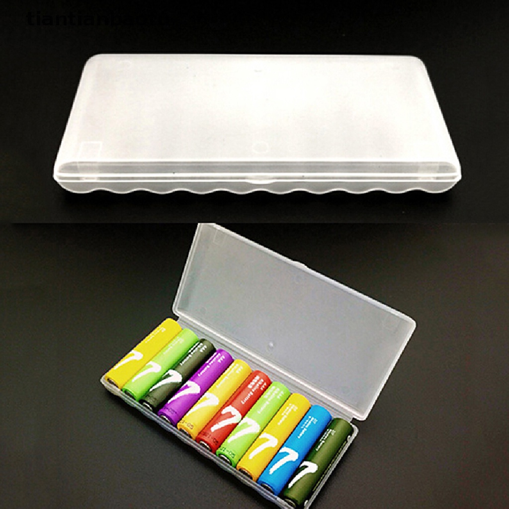 [tiantianbaofu] Portable plastic battery case cover holder storage box for 10pcs AAA Batteries Boutique