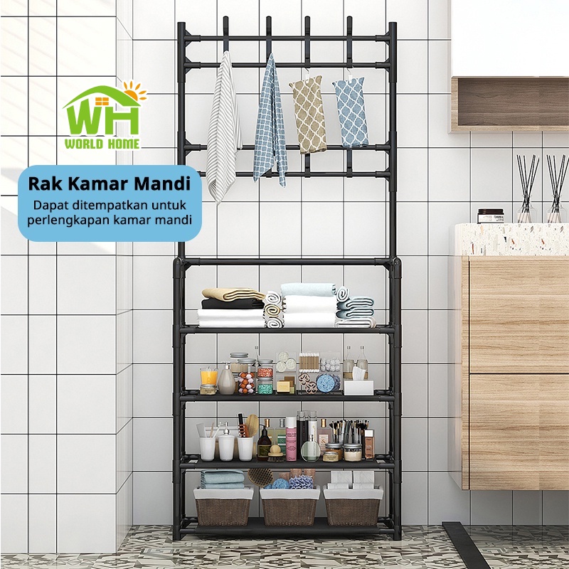 COD Rak Gantungan Baju Stand Hanger Rak Sepatu Tempat Penyimpanan Jaket Topi Tas Serbaguna Multifungsi GOSHOP88
