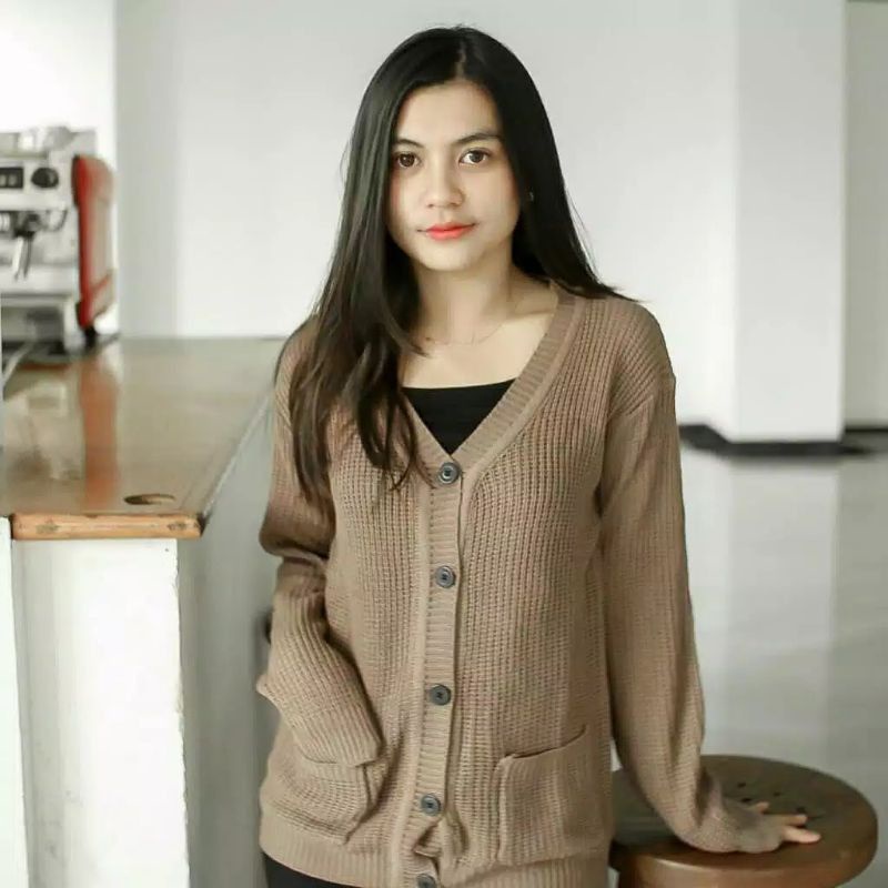 Marisa Cardi Rajut Kancing 5 / Cardi Saku /Merisa Cardi Rajut