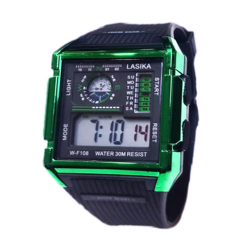 (Terima Cod)Jam Tangan Pria Lasika Sergi W-F108 Strap Rubber(Dikirim Jakarta)