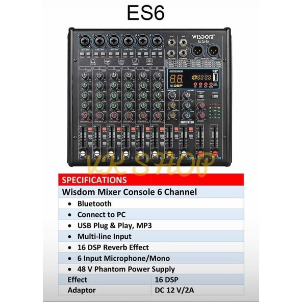 MIXER AUDIO WISDOM ES6 WISDOM ES 6 ORIGINAL 6 CHANNEL