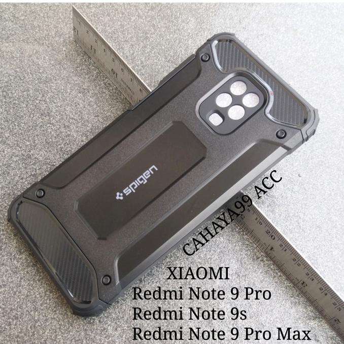 Best Quality hard case bagus♎ Xiaomi Redmi Note 9 Pro S Max Spigen Tough Armor rugged Case Iron