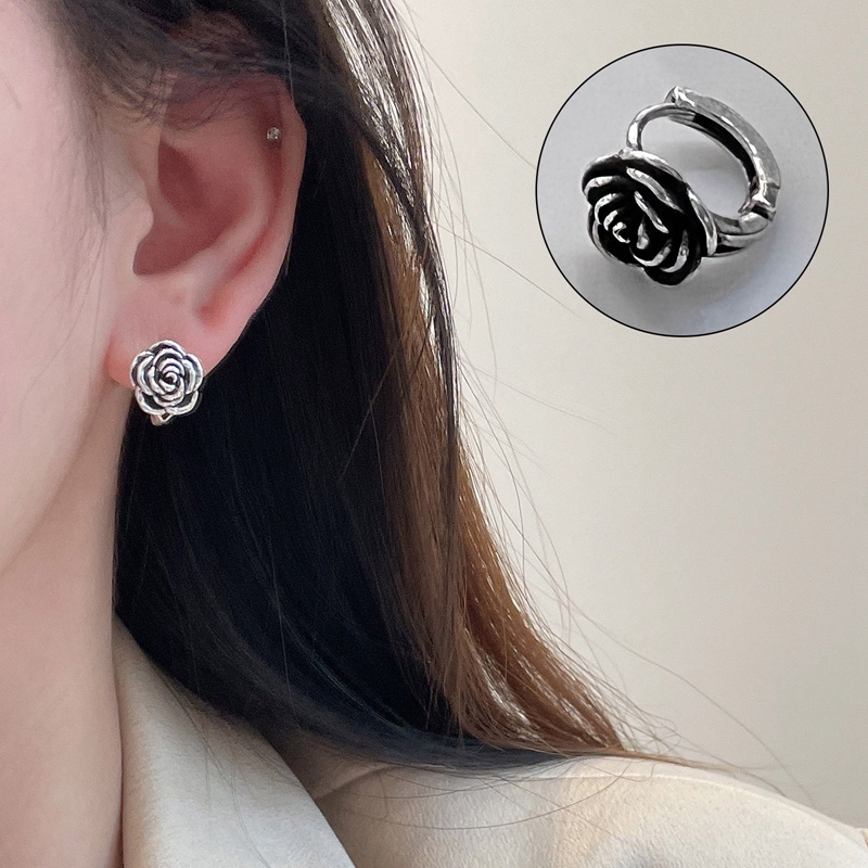 Anting Klip Desain Bunga Camellia Gaya Minimalis Untuk Wanita