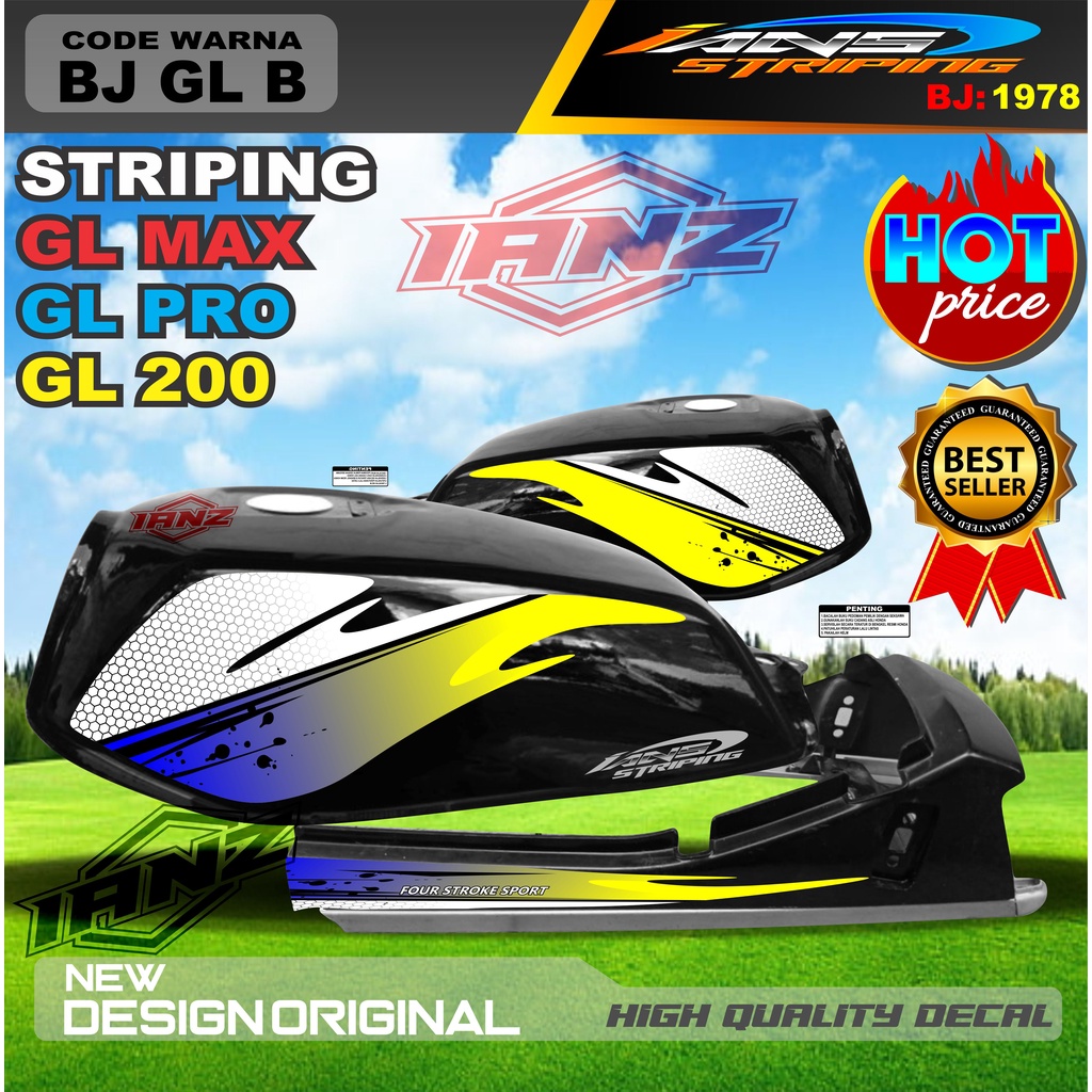 STIKER STRIPING GL PRO NEW DESAIN / STIKER GL 100 TERBARU / STIKER MOTOR