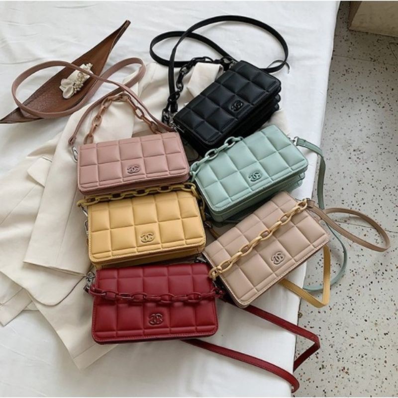 WVL099 Tas Selempang Import Wanita Aksesoris Rantai