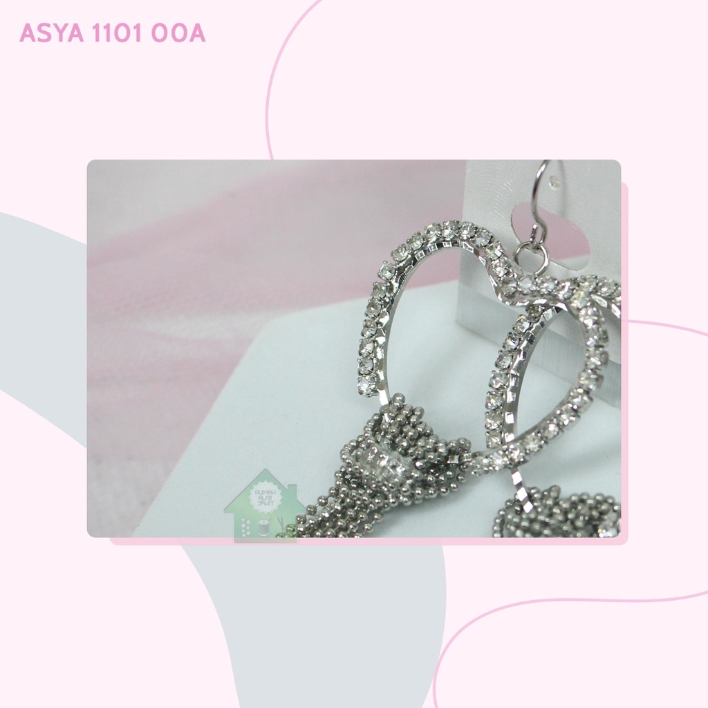 Anting Wanita Permata Putih Love Menjuntai 1101 00A