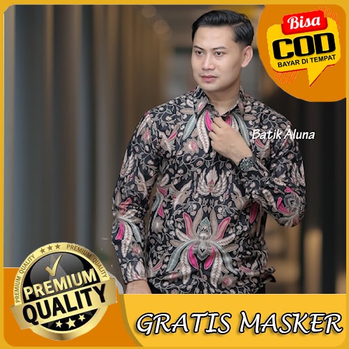 Baju Batik Pria Lengan Panjang Premium Modern Full Furing Original Kemeja Batik Solo PCW 014
