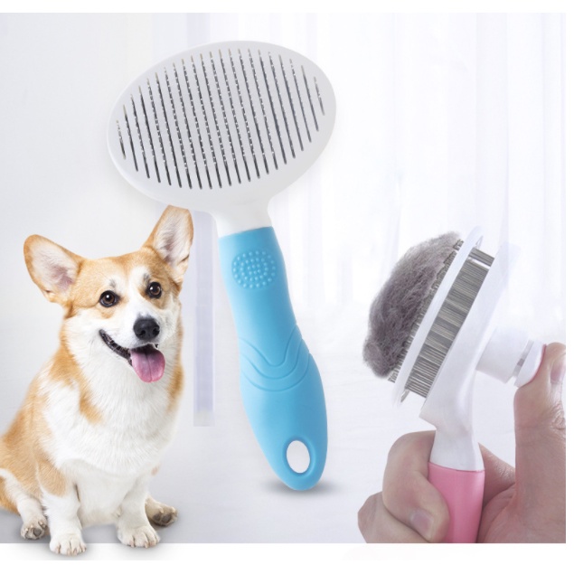 Sisir Anjing Kucing Otomatis Hewan Sheeding Brush Automatic Pet Comb Sheeding Grooming Cat Dog bulu