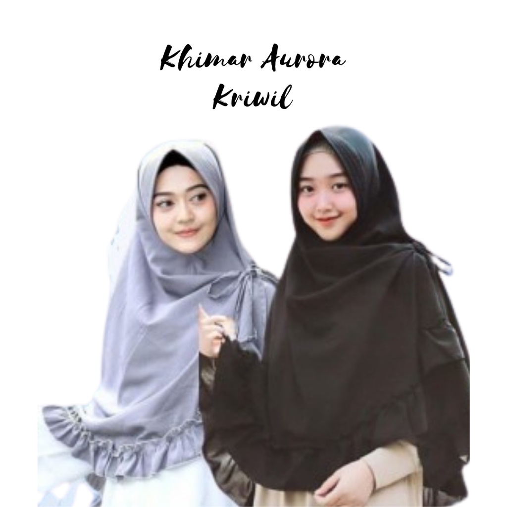 Jilbab Instan Khimar Syari Aurora Kriwil Diamond Jumbo Rempel Belah Tengah Tali Terbaru Termurah
