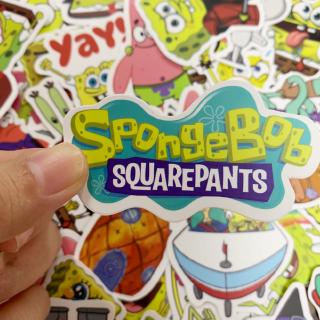 50Pcs Pack Stiker  Graffiti Spongebob Kartun  untuk  Motor  