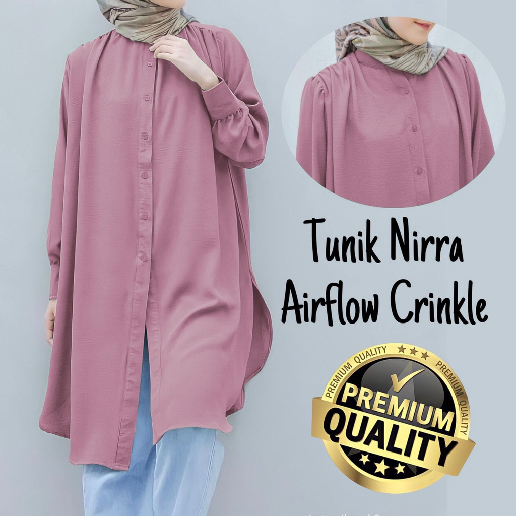 PIK - Tunik Nirra (All Size XXL)/ Pakaian Wanita/ Pakaian Muslim/ Tunik Wanita/ Kemeja Wanita