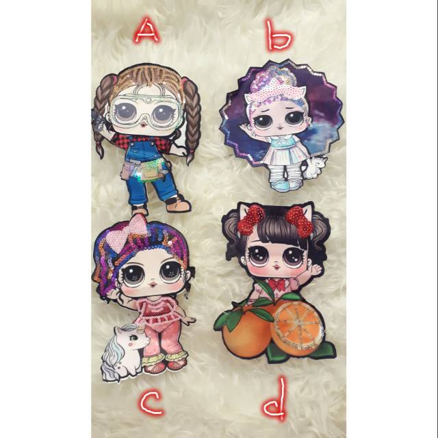 Patch tempelan LOL  uk 20-22cm sequin LED