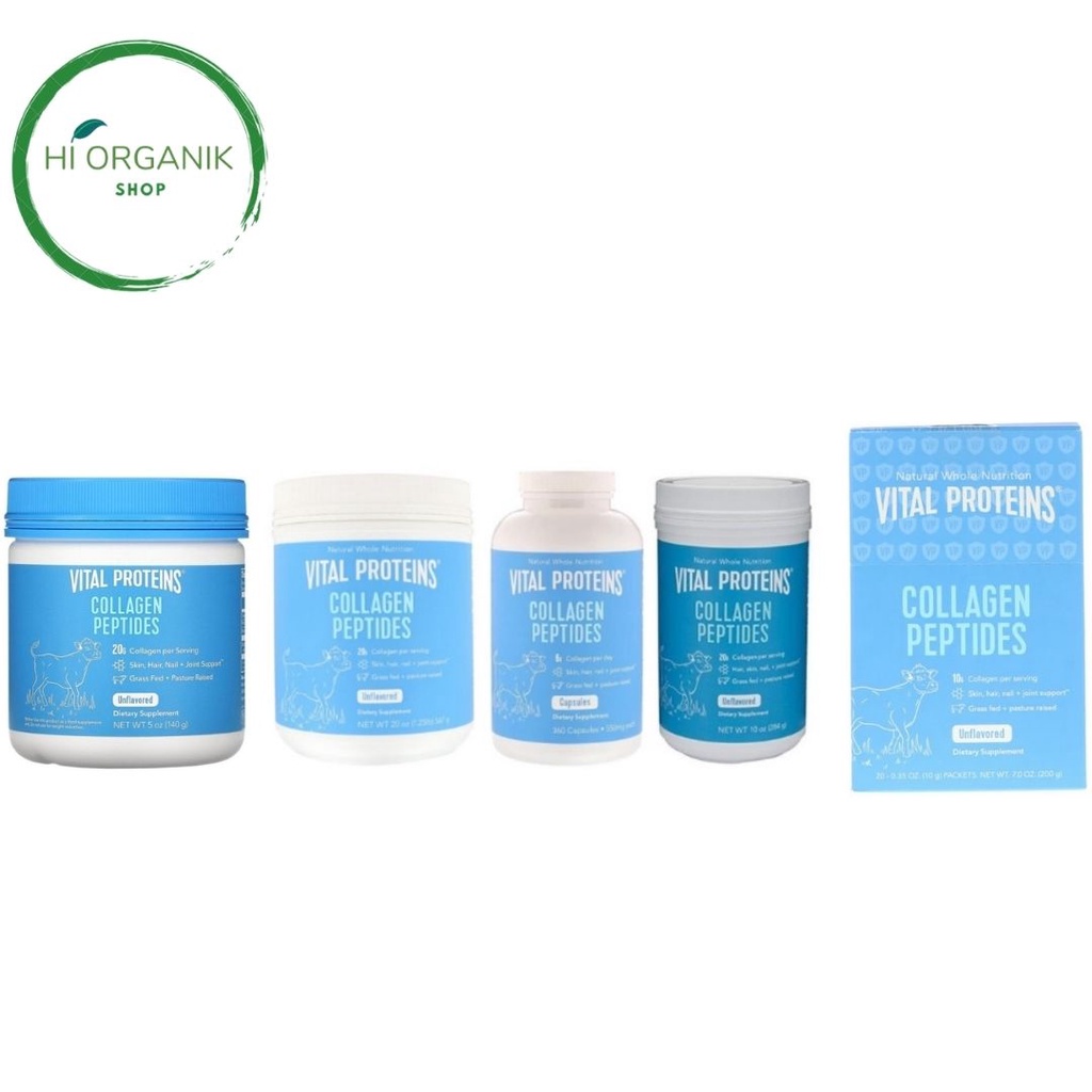 Vital Proteins Collagen Peptides Unflavored 284 g ; Collagen Peptides 567 g ; Collagen 360 Capsules 