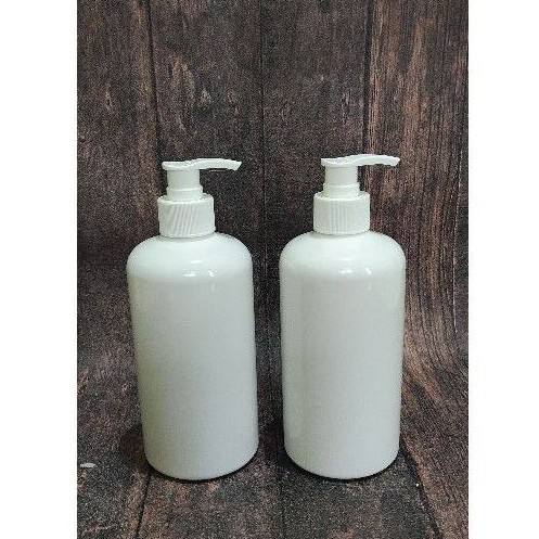 botol kosmetik putih susu 500ml / 500ml - PUMP