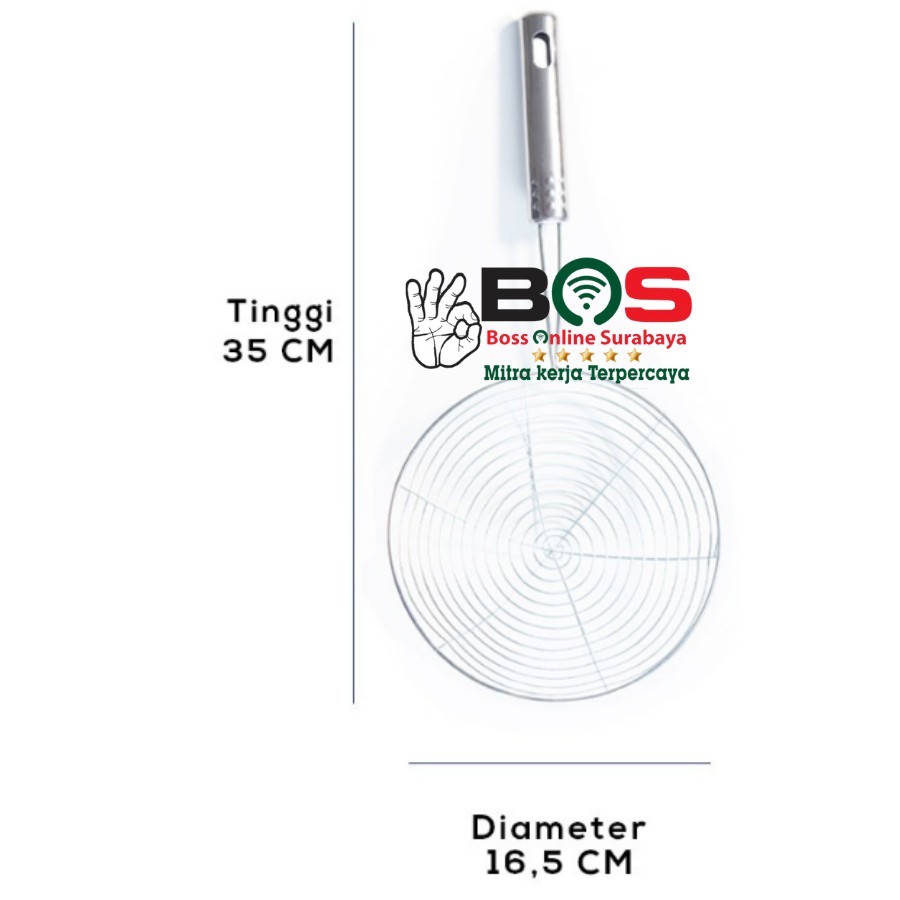 Saringan Minyak Goreng Ukuran 17 21 CM Asta Royalton Stainless Steel