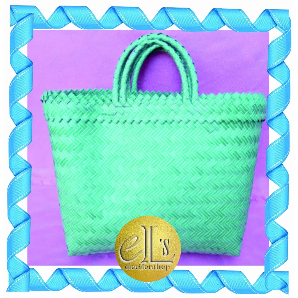 Tas Anyaman Plastik LURIK POLOS JUMBO (L) / Tas Belanja Anyam Jinjing Hajatan Parcel / Tas Hampers