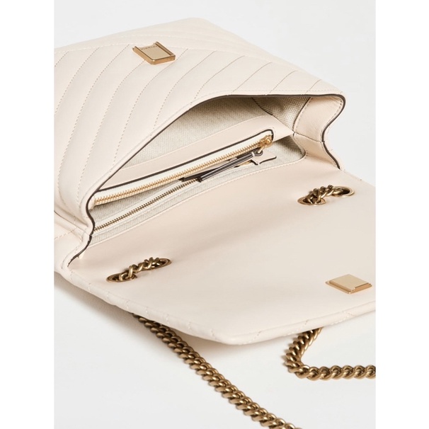 Tory Burch Small Kira Chevron Ivory