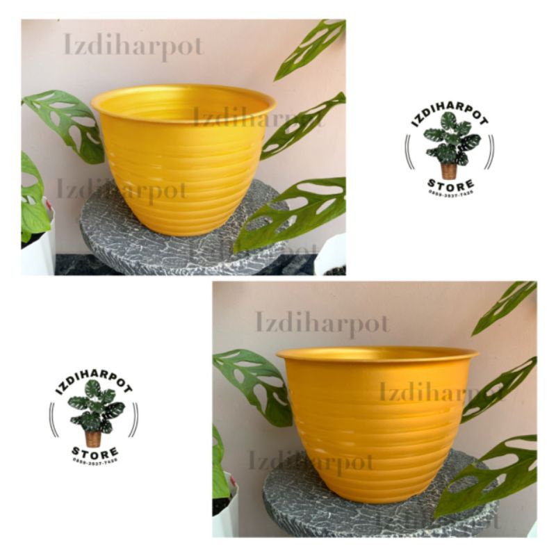 pot bunga tanaman mdn gold 27cm model tawon - MDN 27 GOLD