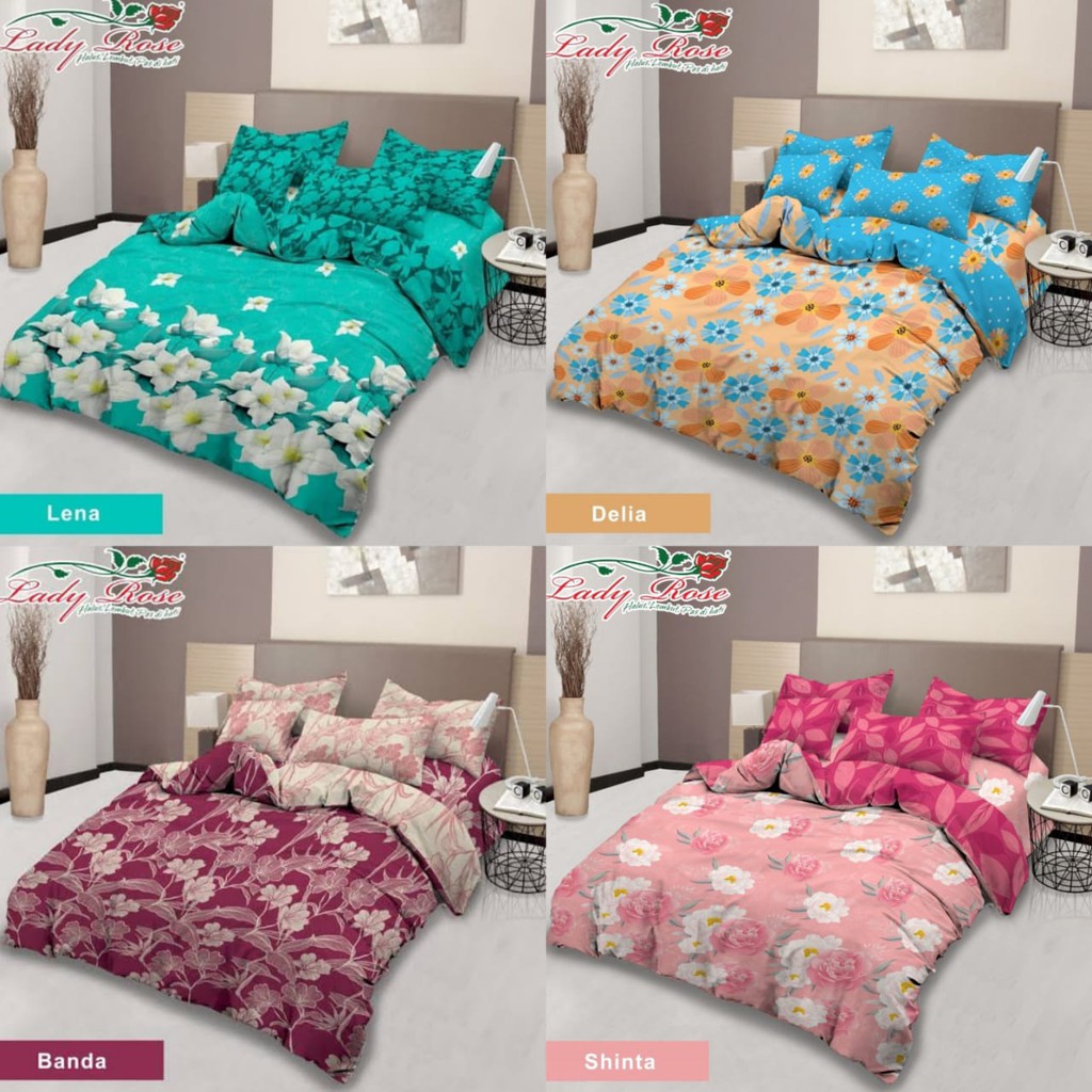 Set Bedcover Lady Rose 180 x 200 ~ Sprei Flat