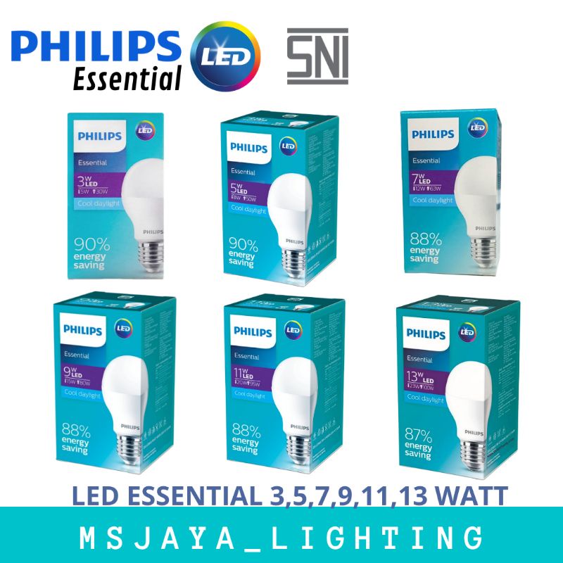LAMPU LED PHILIPS ESSENTIAL 3WATT-13WATT | 3WATT, 5WATT, 7WATT, 9WATT, 11WATT,13WATT