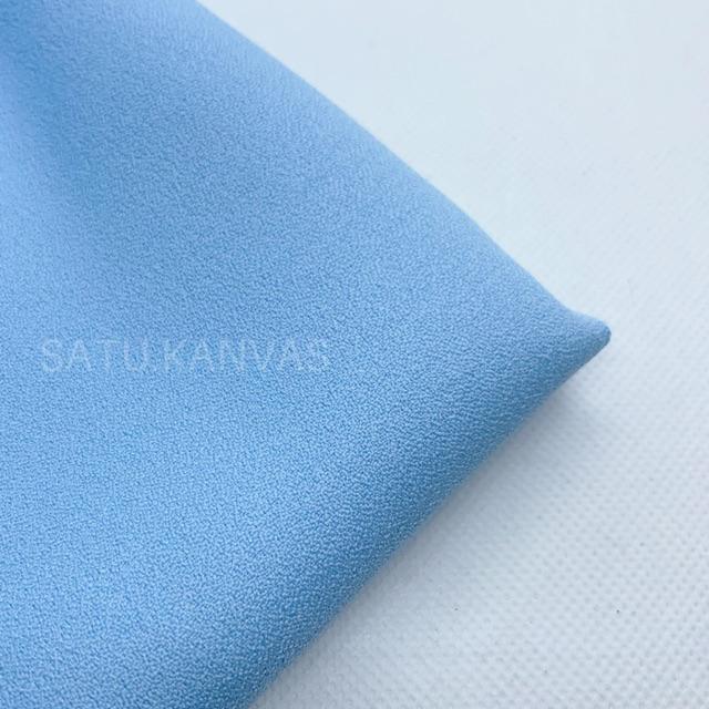 Kain MOSSCREPE / MOSCHINO murah ( 20 warna ) SERI 1-Baby blue