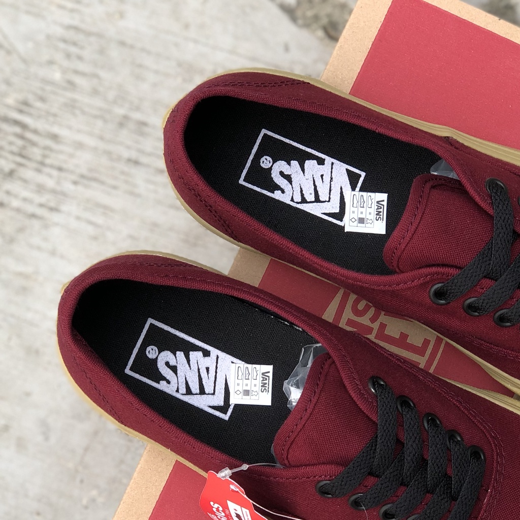 ( NEW BOX ) Sepatu Vans AUTHENTIC Maroon Gum