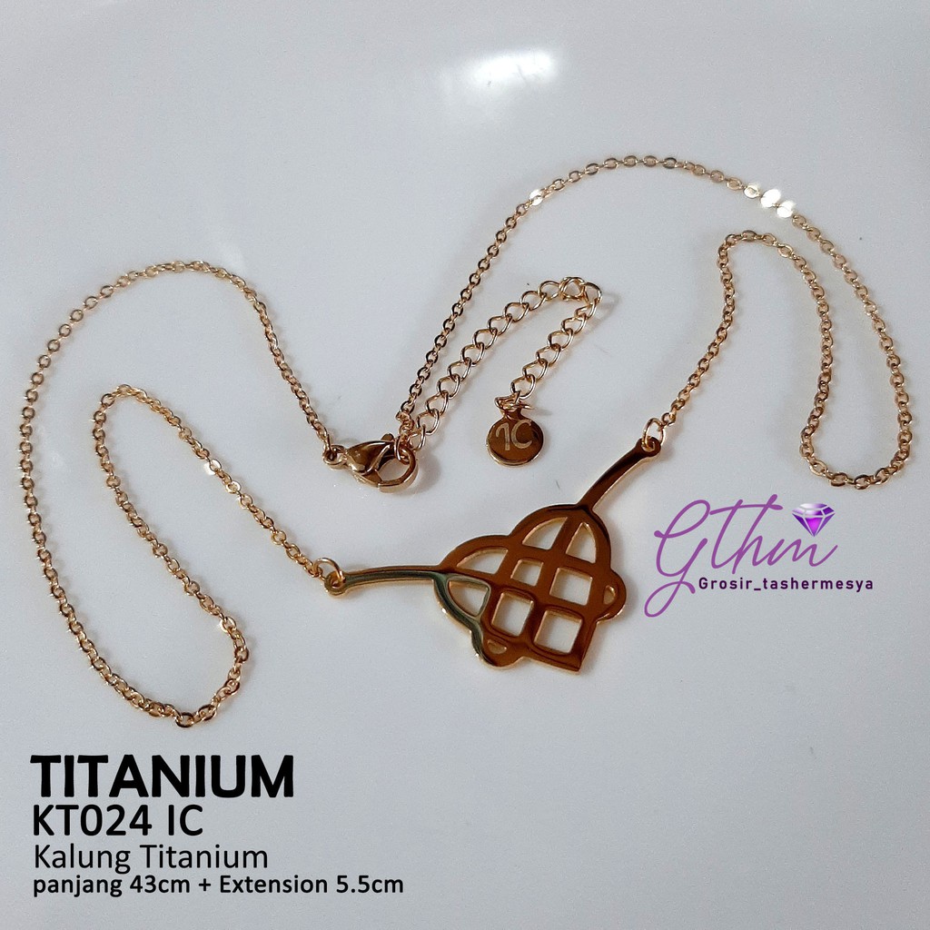 kalung ikatan cinta titanium polos tanpa mata diamond kt024 andien