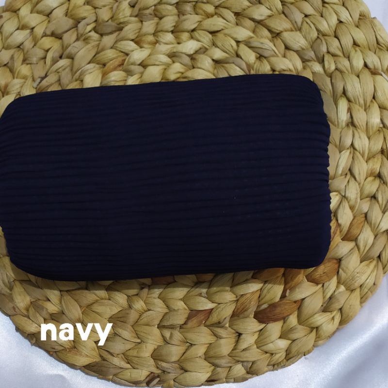 [PART1] UMAMA PLEATED SHAWL PASHMINA PLISKET / PRISKET CERUTY ARMANY-Navy