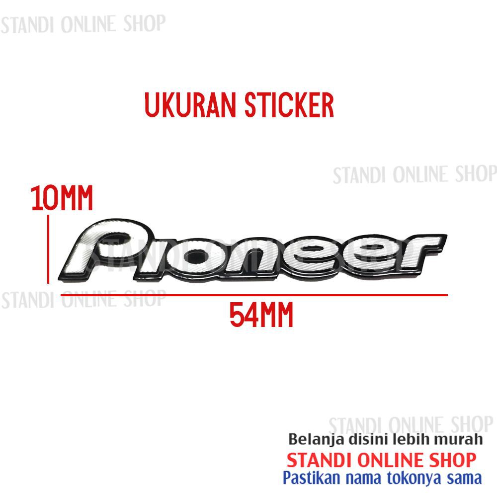 Emblem Alumunium Sticker Decals 3D Logo PIONEER Audio Speaker