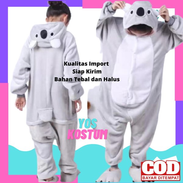 Kostum Anak Koala Impor Baju Tidur Piyama Animal Binatang Boneka Lucu Karakter Cosplay Onesie