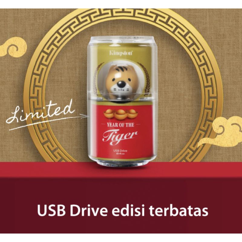 Kingston Macan USB Flash Disk Flash Drive 64GB USB3.2 Edisi shio
