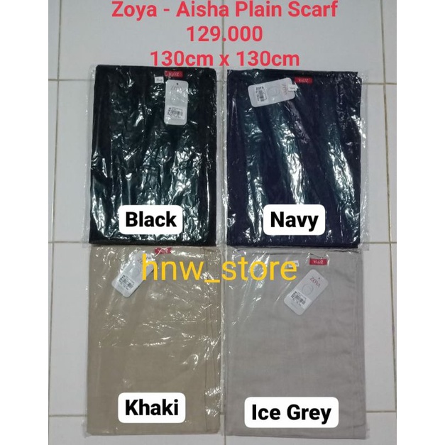 Zoya Aisha Plain Scarf Syari 130x130