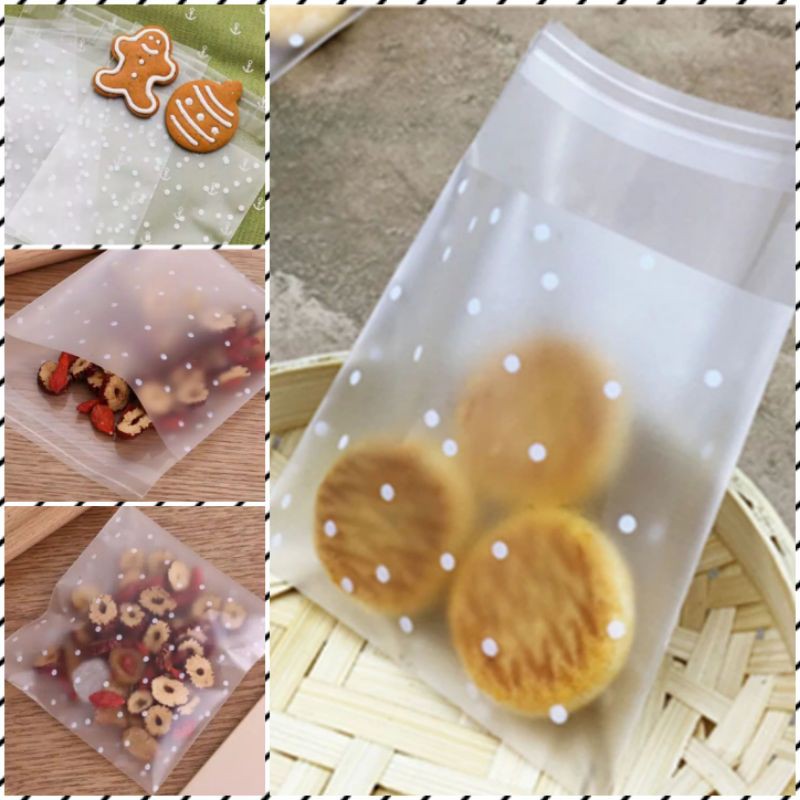 Plastic Cookie Biscuit Candy Polkadot Plastik Biskuit Cokelat Kue Shopee Indonesia