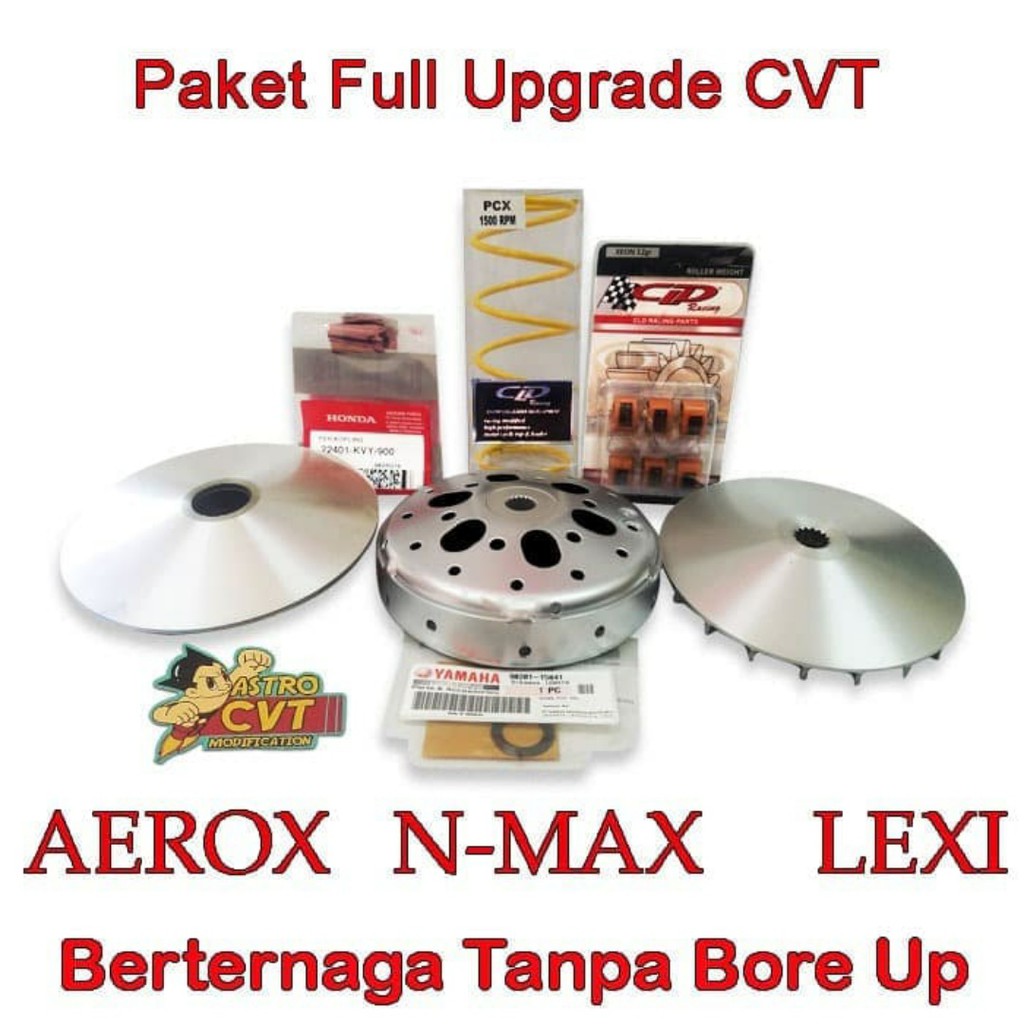 FULL UPGRADE CVT NMAX 155 AEROX 155 LEXI 125 Per CVT Racing Roller Roler Kampas Ganda Nmax Shopee Indonesia