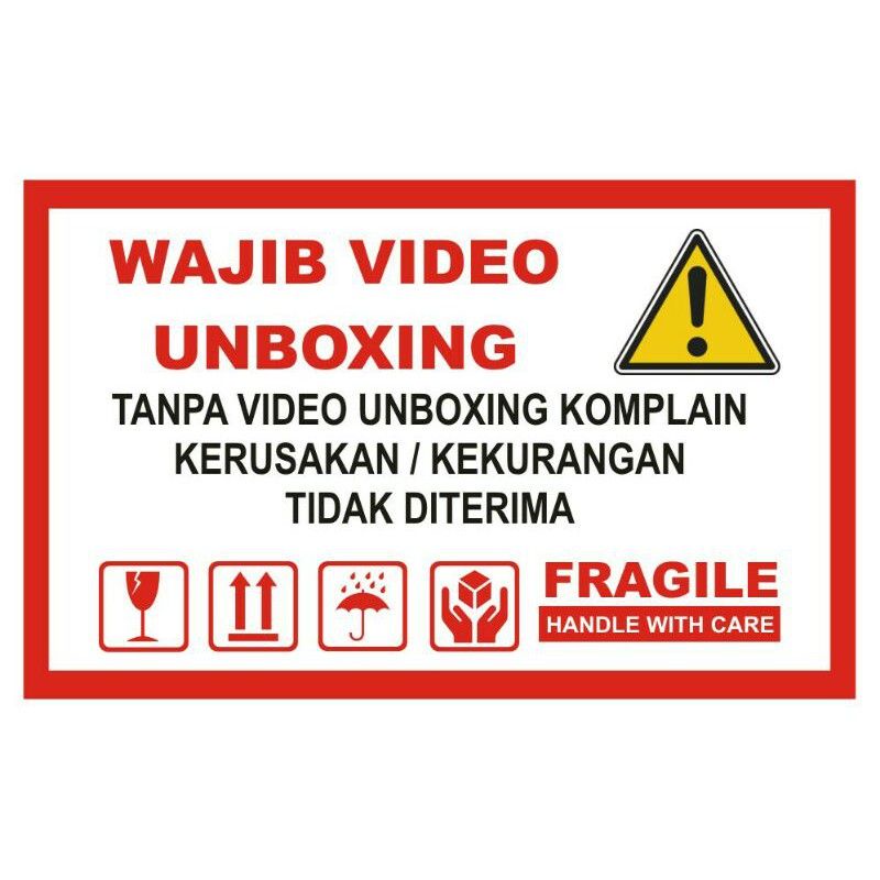 Jual Jasa desain & Cetak Stiker Label Tulisan Custom Fragile , Unboxing ...