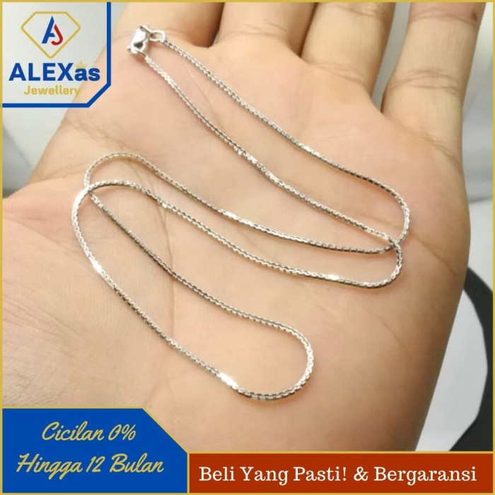 Kalung emas putih Italy Santa perhiasan emas kadar 420 original