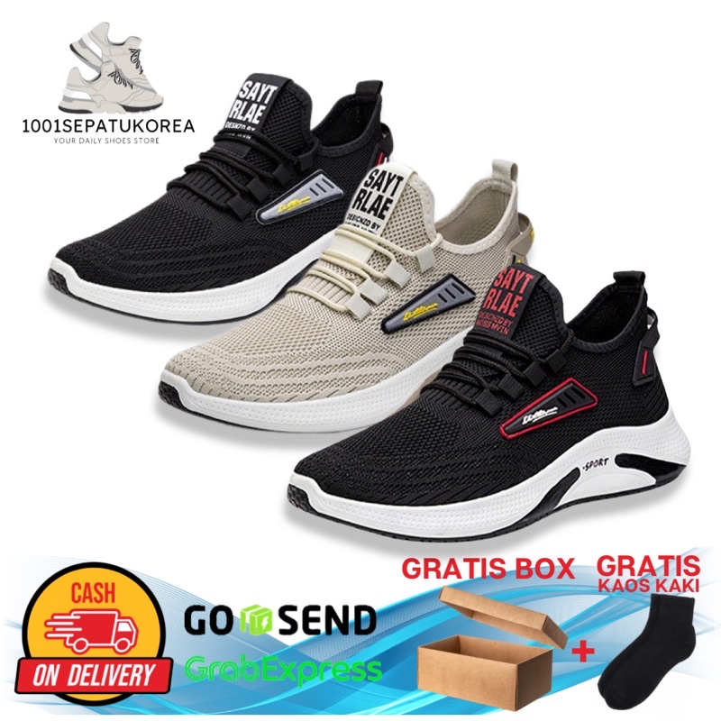 1001 IMPORT SEPATU SNEAKERS PRIA SPORT PLATINUM GRATIS BOX + KAOS KAKI !!! - 3 WARNA