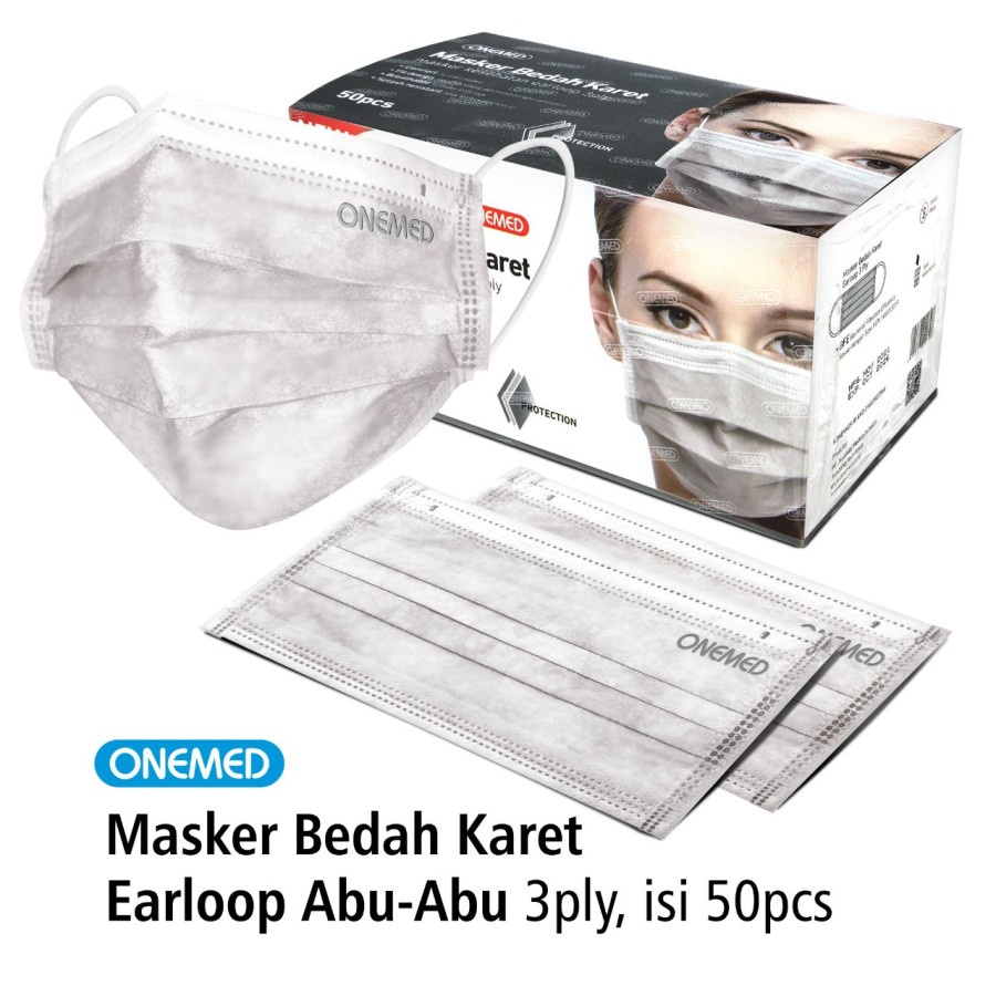 Masker Karet Abu OneMed Box 50pcs