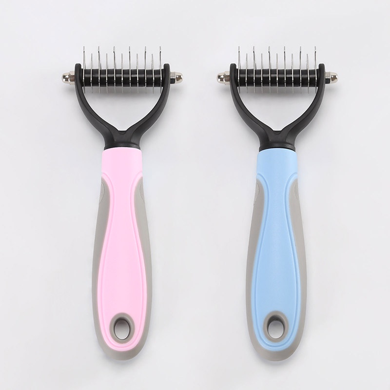 【Yayapet】 Comb Pet Sisir Bulu Kucing Dan Anjing Kucing Hewan Sisir Bulu Shedding Pengangkat Bulu Rontok Kucing Anjing Double Coat Pet Hair Removal Knife Comb