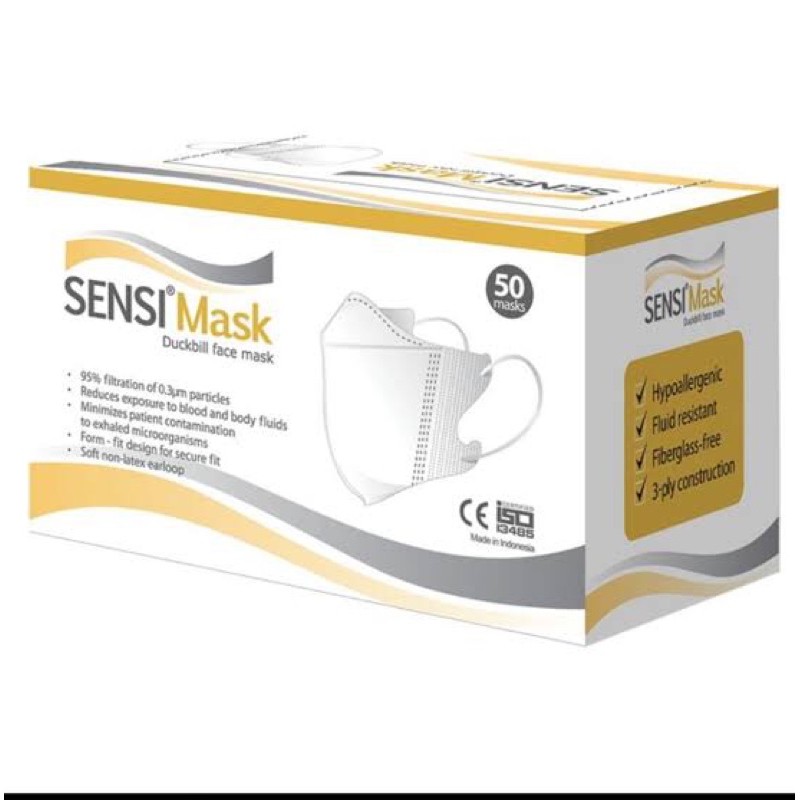 sensi mask duckbill face mask 50pcs