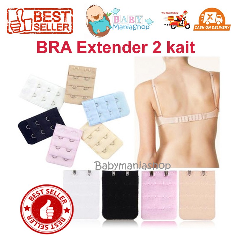 BRA Extension Perpanjangan Lingkar BH 2 KAIT Alat Sambung BRA Extender 2 hook Babymaniashop