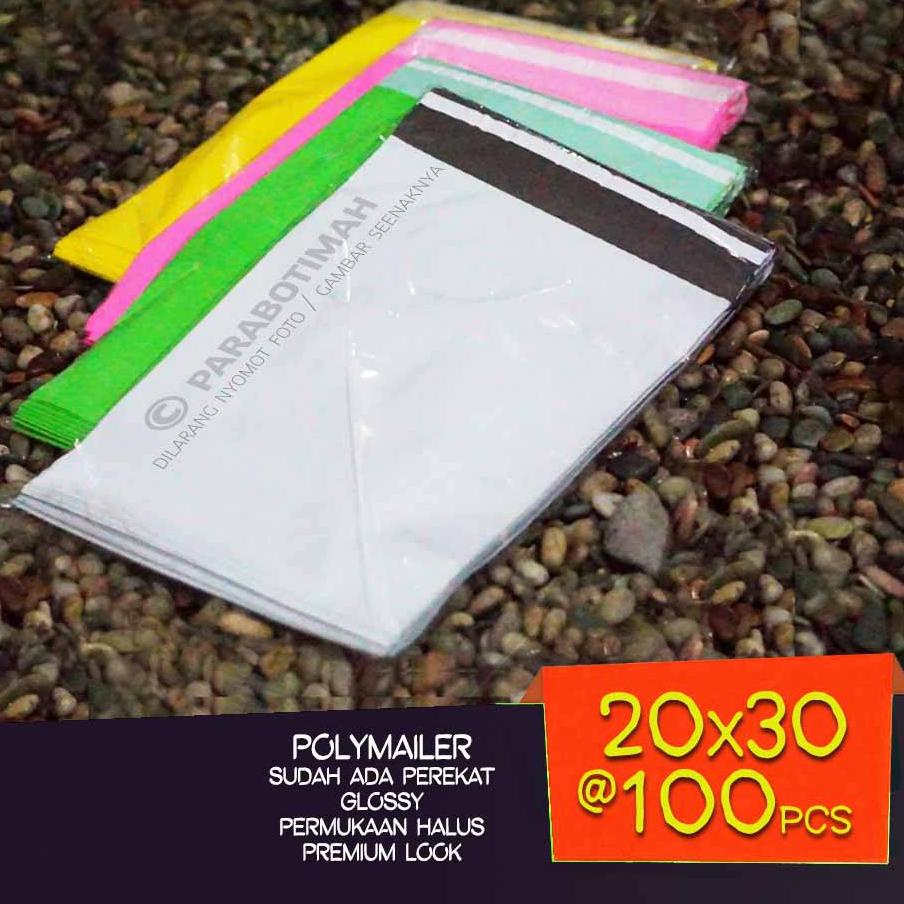 

Plastik polymailer plastik packing 20x30 isi 100 lbr double layer Bandung premium look