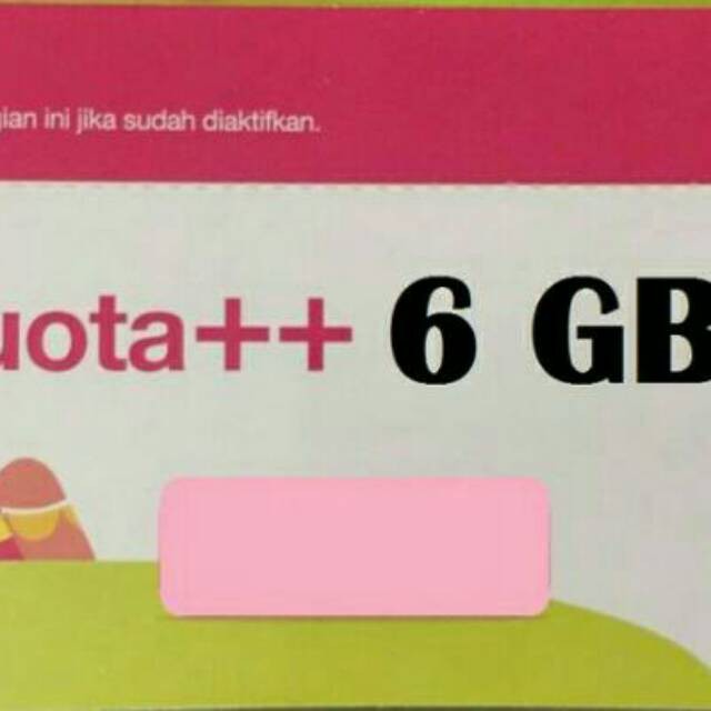 Voucher Kuota Data Tri 3 Three Aon 6GB 6 GB ( 2gb + 4gb ) Reguler 24Jam All Jaringan