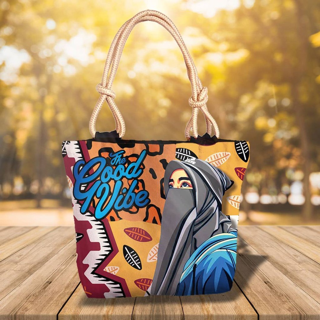 TAS TOTE MUSLIMAH - TAS TALI SUMBU - TAS HIJAB MURAH - TAS CEWEK KEKINIAN