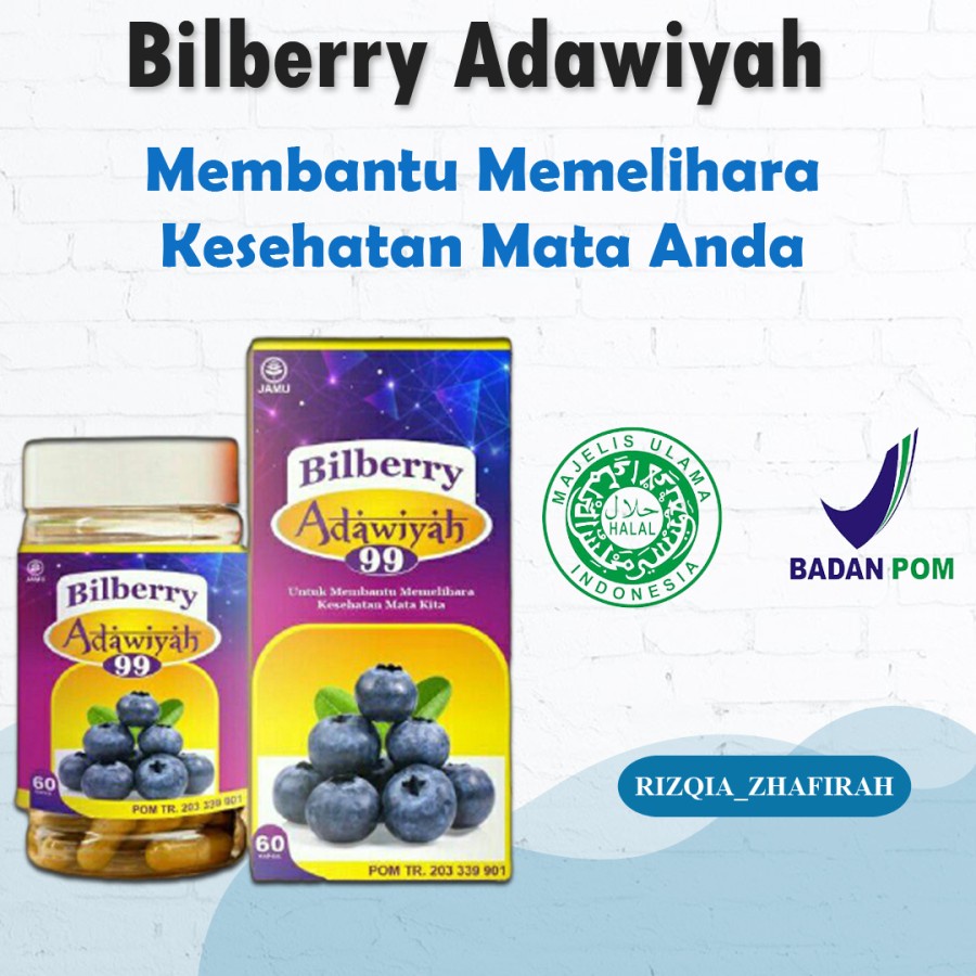 Jual Vitamin dan Suplemen mata BILBERRY ADAWIYAH OBAT MATA MINUS