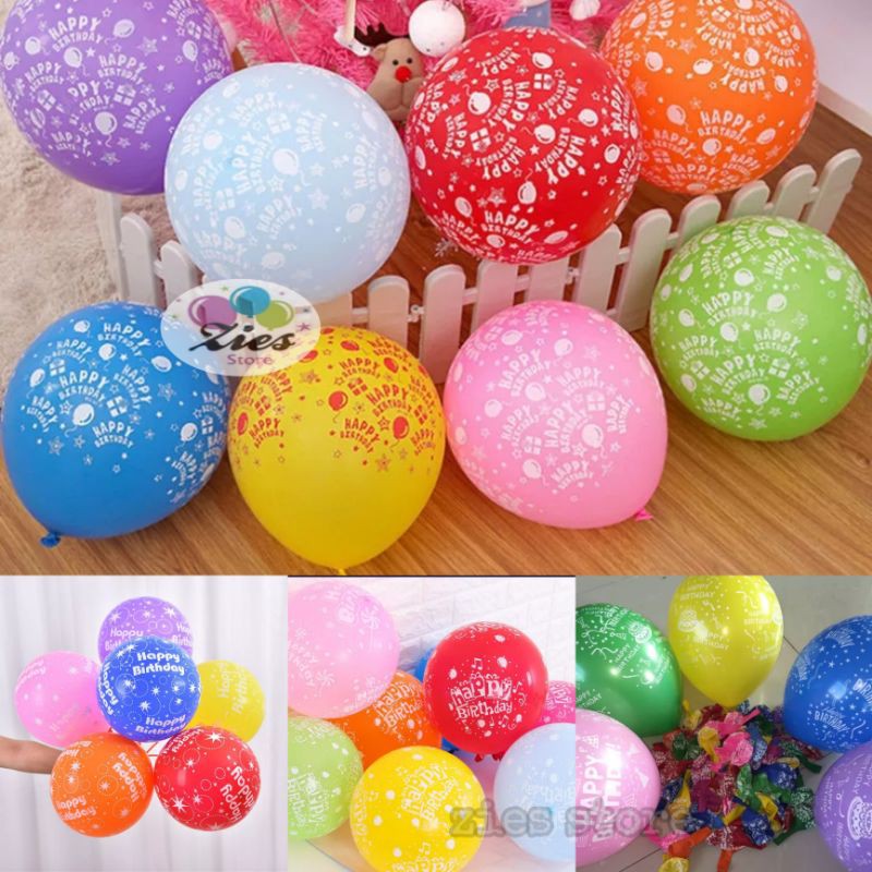 Jual Balon Latex Happy Birthday Balon Happy Birthday Mix Warna Isi 100 Shopee Indonesia 